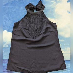 H&M dark blue tassel tank